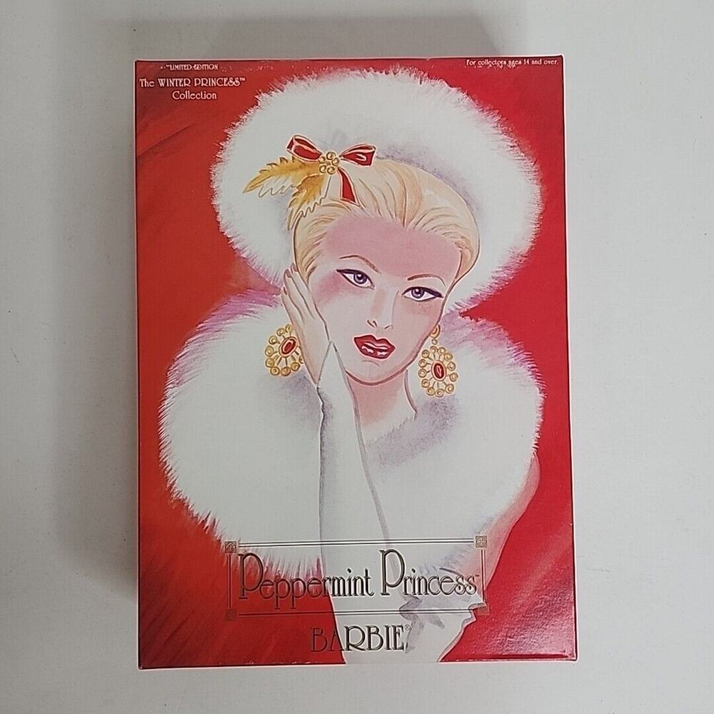 1994 Peppermint Princess Barbie‎ Winter Collection 13598 Ltd Ed Damaged Box